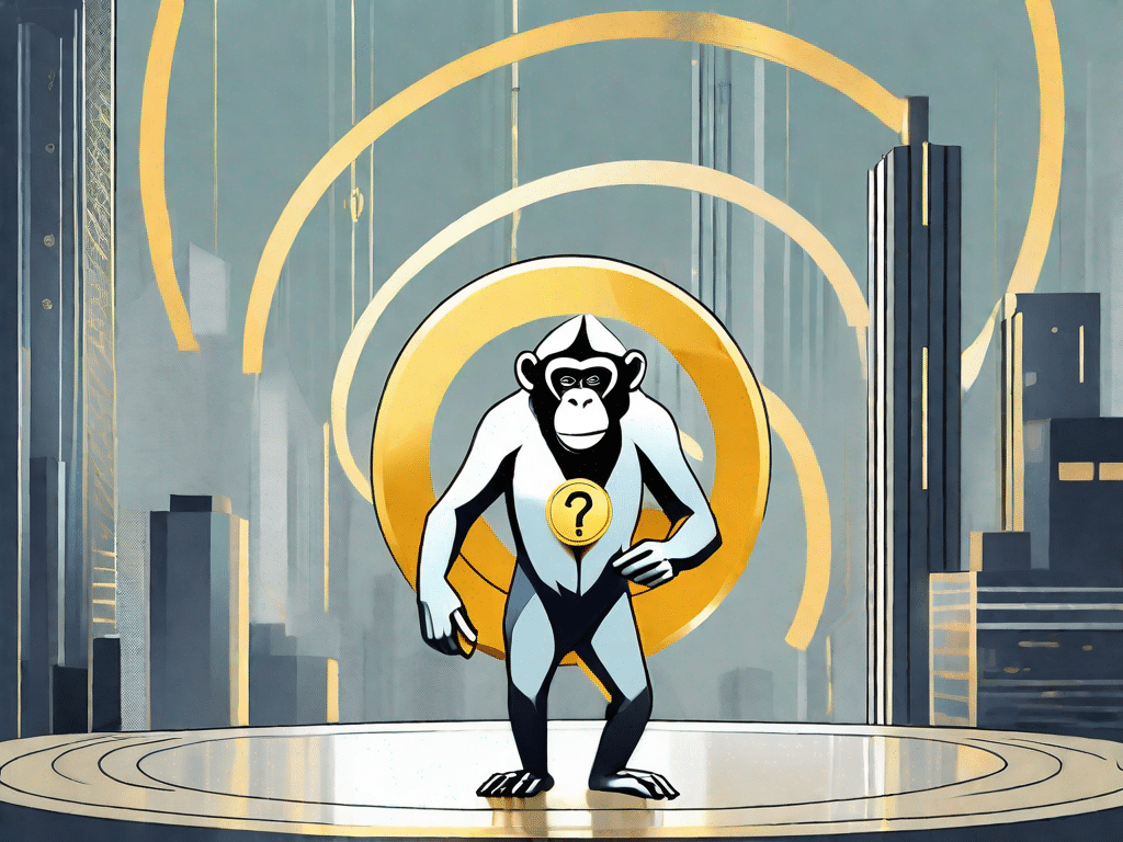 A digital monkey in a futuristic setting