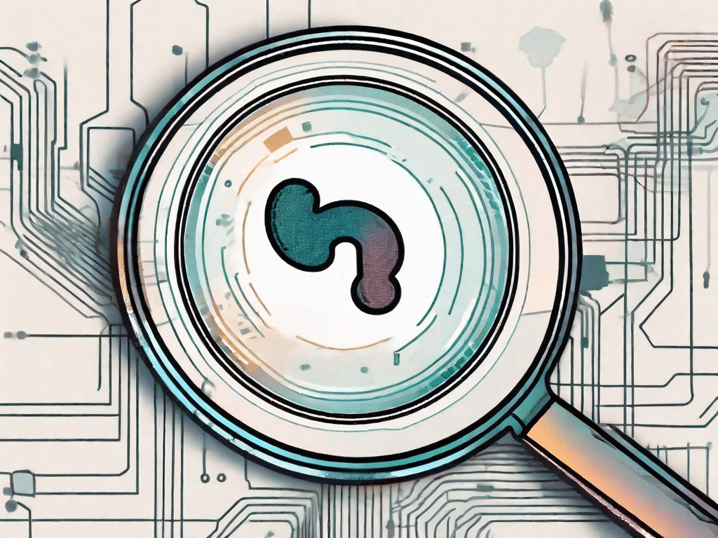 A magnifying glass hovering over a digital artwork token